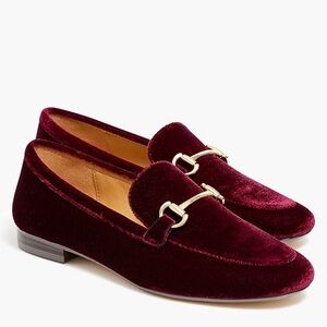 J. Crew Factory Burgundy Velvet Loafers